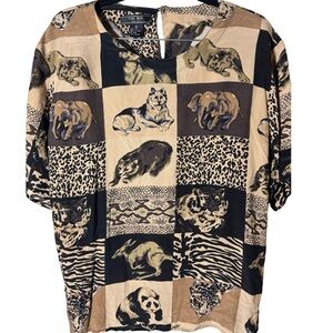 Animal Print Patchwork Top *